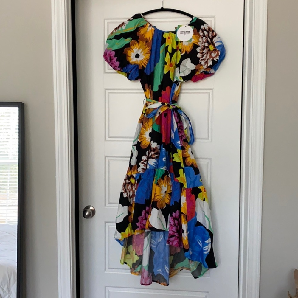 NEW Christopher John Rogers Floral Festive Dress S